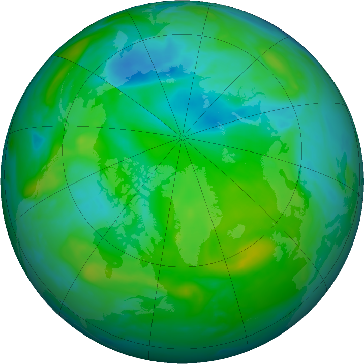 Arctic ozone map for 21 August 2019